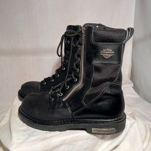 Harley Davidson Black Leather Riding Boot 91542 12 Men’s or 45 EU Side Zip